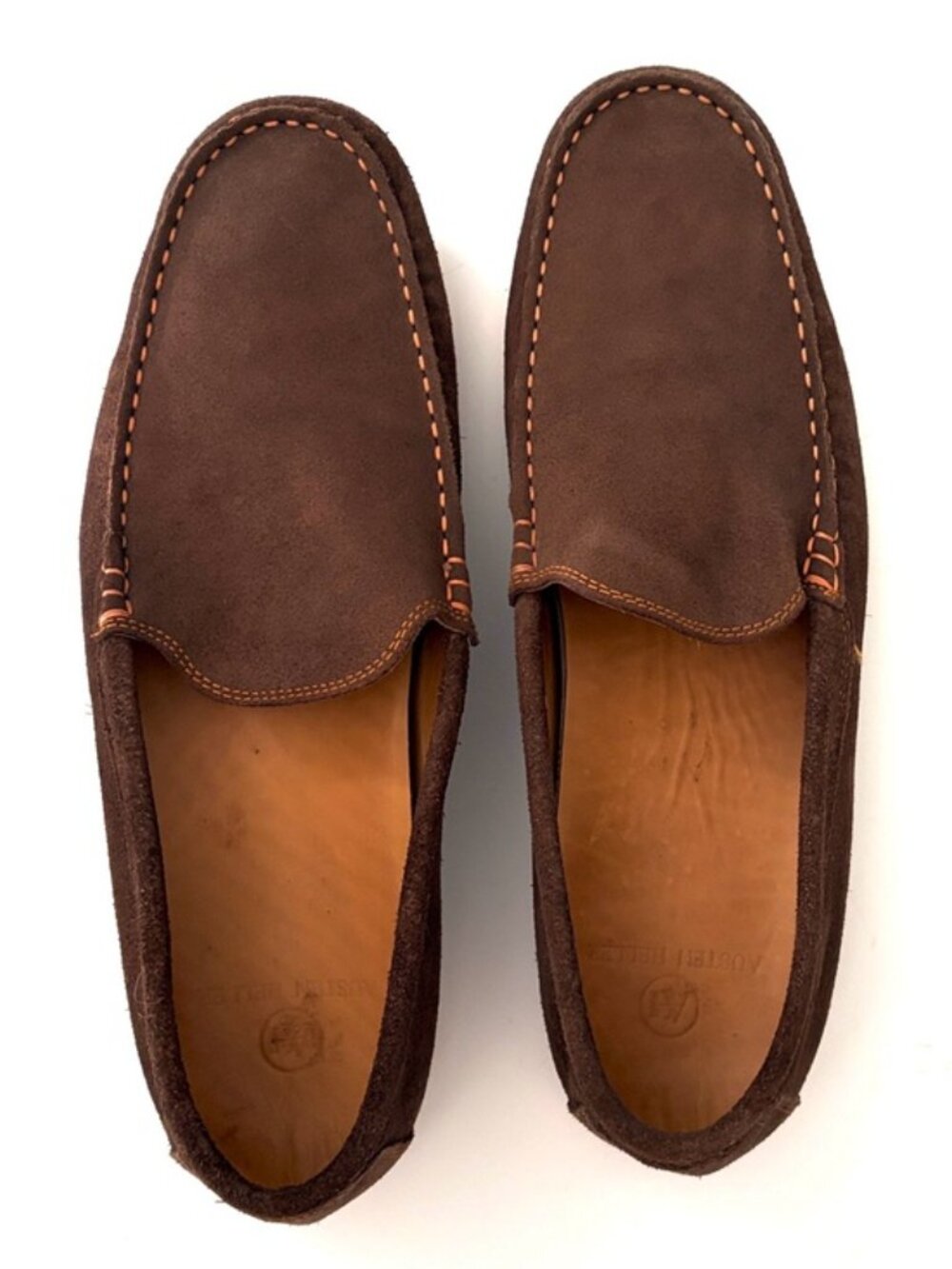 Austen Heller Man’s Whaler Loafers Brown Suede Handmade Moccasin Loafers 10.5 - Picture 3 of 16